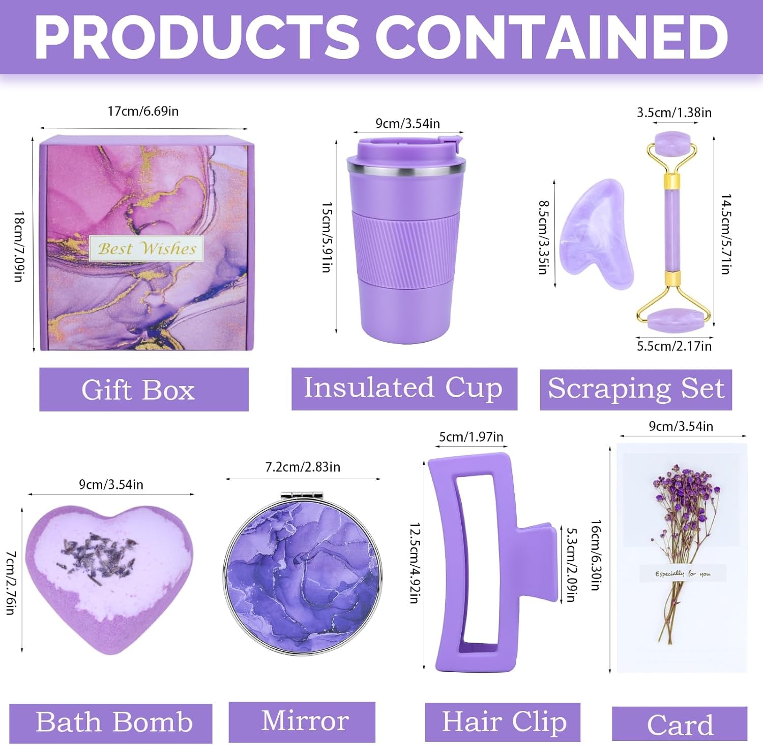 Purple Birthday Gifts for Women - Sister, Best Friend, Mom - 30Th, 40Th, 50Th, 60Th - Relaxing Spa Gift Basket