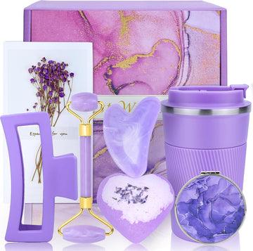 Purple Birthday Gifts for Women - Sister, Best Friend, Mom - 30Th, 40Th, 50Th, 60Th - Relaxing Spa Gift Basket